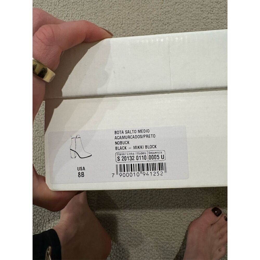 NWT Schutz Women's Black Nubuck Ankle Booties Size 8B Pointed Toe Zip - Picture 3 of 4